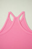Sky Blue Slim Tank Top Elastic High Waist Shorts 2pcs Outfit