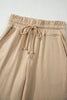 Mist Blue Solid Color Loose Tee Drawstring Wide Leg Pants 2pcs Outfit