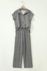 Light Grey Half Zip Polo Tee Casual Pant Set