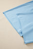 Mist Blue Solid Color Loose Tee Drawstring Wide Leg Pants 2pcs Outfit
