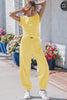 Beau Blue Solid Color Cropped Tank Top and Jogger Pants Set
