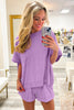 Mint Green Raw Edge Patch Pocket Oversized Top and Shorts Set