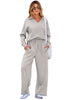 Coffee Solid Color V Neck Top and High Waist Pants Set
