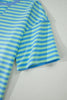 Green Stripe Striped Ribbed Cotton Two-Piece Pant Set with Chest Patch Detail