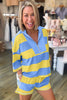 Pink Half Zipper Placket Bracelet Sleeve Top Casual Shorts Set