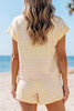 Yellow Stripe Relaxed Tee Drawstring Shorts 2pcs Outfit