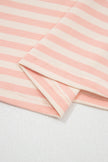 Yellow Stripe Contrast Neck Loose Tee and Drawstring Shorts Set