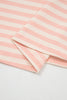 Yellow Stripe Contrast Neck Loose Tee and Drawstring Shorts Set