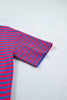 Green Stripe Striped Ribbed Cotton Two-Piece Pant Set with Chest Patch Detail