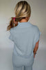 Light Grey Half Zip Polo Tee Casual Pant Set
