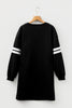 Black Preppy Striped Sleeve Loose Mini Dress