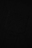 Black Textured Chest Pocket Drop Sleeve Top and Pants Set