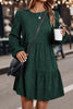Mist Green Lantern Sleeve Tiered Mini Dress