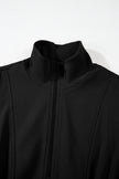 Black Terry Zipped Collar Sleeveless Drawstring Waist Mini Dress