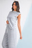 Rose Stripe Casual  Tee and Wide Leg Pants Set