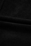 Black Corduroy Exposed Seam Sleeveless Mini Dress