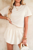Black Cropped Tee and Ruffle High Waist Skort Set