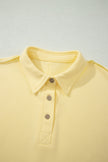 Mist Blue Loose Polo Tee Elastic Waist 2pcs Short Set