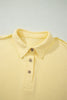 Mist Blue Loose Polo Tee Elastic Waist 2pcs Short Set