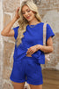 Red Dahlia Textured Short Sleeve Top and Shorts Set