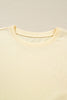 Beige Double Tiered Ruffle Hem Long Sleeve Loose Mini Dress