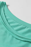 Mint Green Raw Edge Patch Pocket Oversized Top and Shorts Set