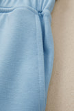 Mist Blue Solid Color Loose Tee Drawstring Wide Leg Pants 2pcs Outfit