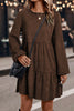 Mist Green Lantern Sleeve Tiered Mini Dress