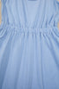 Sky Blue Mineral Wash Elastic Waist Tank Dress with Side Pockets