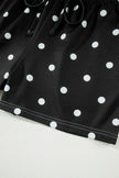 White Polka Dot Short Sleeve Loose Top Drawstring Shorts Set