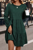 Mist Green Lantern Sleeve Tiered Mini Dress