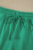 Sea Green Solid Color Loose Tee Drawstring Shorts 2pcs Outfit