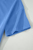 Sky Blue Solid Cover Oversize Tee Pocketed Casual Pants 2pcs Outfit