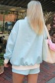 Pink Stripe Oversize Mock Neck Sweatshirt and Shorts Set