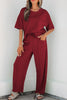 Mint Green Drop Shoulder Boxy Tee and Barrel Pants Set