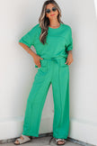 Mint Green Drop Shoulder Boxy Tee and Barrel Pants Set