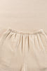 Chestnut Corded Long Sleeve Top and High Waist Shorts Set