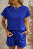 Red Dahlia Textured Short Sleeve Top and Shorts Set