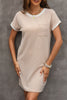 Apricot Twisted Ribbed Color Block Trim T Shirt Shift Dress