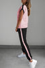 Black Color Block Trim 2 Tone Contrasted Tank and Pants Set