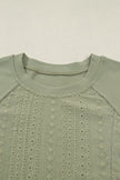 Laurel Green Jacquard Frilled Ruffled Long Sleeve Mini Dress