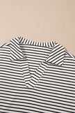 Black Striped V Neck Tee and Casual Shorts Set
