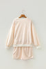 Pink Plaid Baggy Pullover Drawstring Casual Shorts 2pcs Outfit