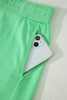 Sky Blue Slim Tank Top Elastic High Waist Shorts 2pcs Outfit
