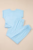 Beau Blue Solid Color Cropped Tank Top and Jogger Pants Set