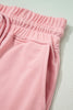 Mist Blue Solid Color Loose Tee Drawstring Wide Leg Pants 2pcs Outfit