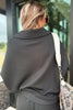 Bristol Black Collared V Neck Pullover Sweatshirt Sweatpants Set