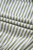 Green Stripe Tasseled Tie Neck Ruffled Short Sleeve Tiered Flattering Dress