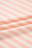Yellow Stripe Contrast Neck Loose Tee and Drawstring Shorts Set