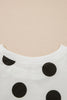 Pink Polka Dot Printed Long Sleeve Flared Mini Dress